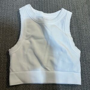 White Sleeveless Crop Top